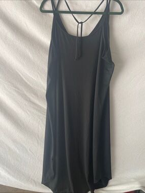 Classic Black Maxi Slip Dress with Tie-Back
